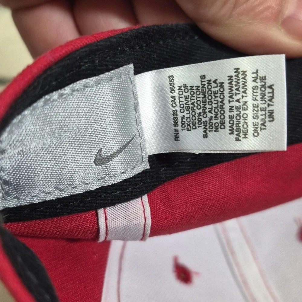 Nike Retro Baseball Cap Red White Swoosh Just Do It One Size Hat‎